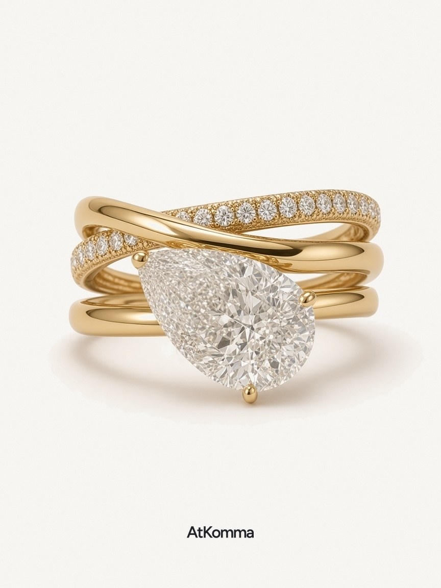 Pear Cross Pavé